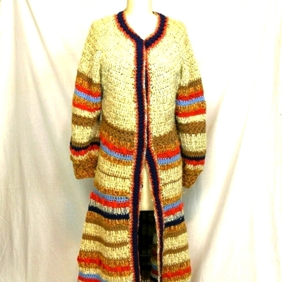 Vintage Marni Striped Crochet Cashmere Cardigan Coat - Picture 4 of 16
